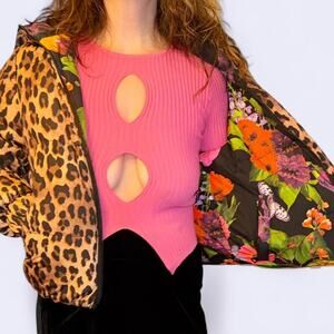 Alice Olivia down winter puffer jacket reversible